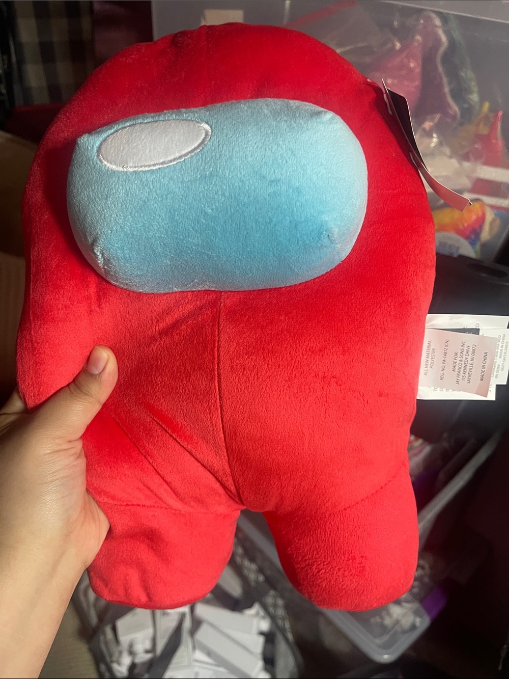 Red Plush Space Crewmate Stuffed Toy - Blue Visor